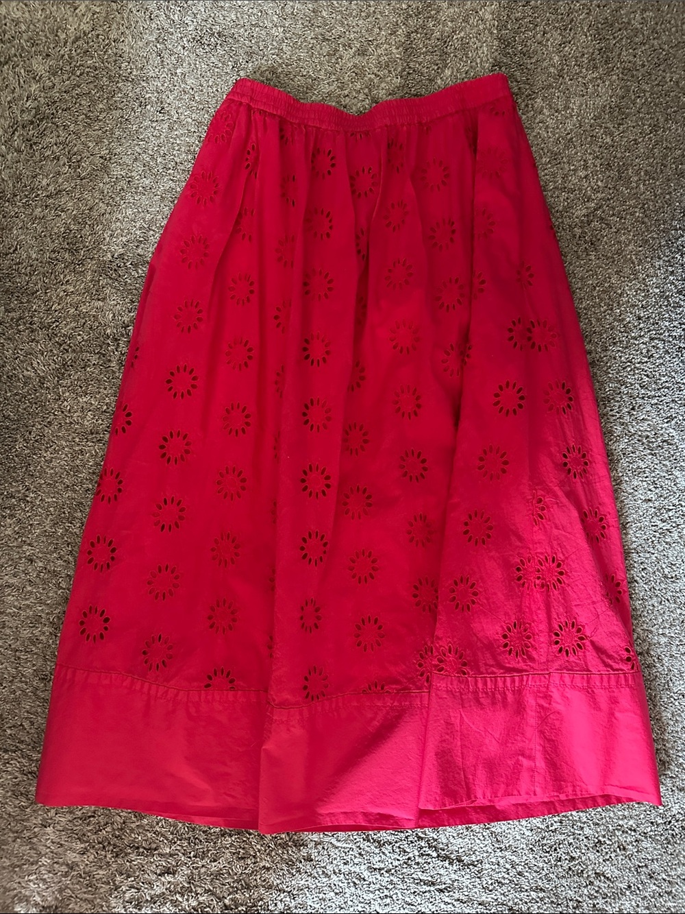 J. Crew Eyelet Midi Skirt - Hot Pink - Picture 4 of 8